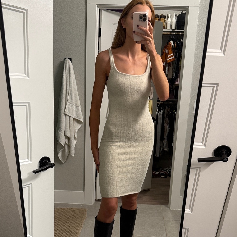 Aritzia Cream Midi Dress